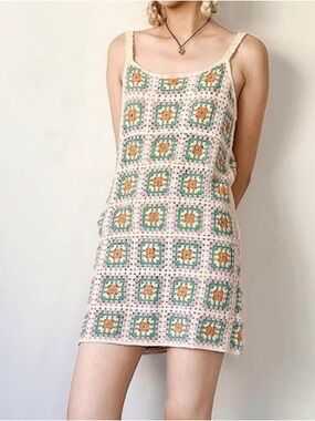 Zara Crochet Floral Dress